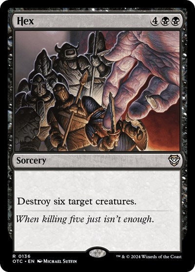 2024 Magic: The Gathering: Commander: Outlaws of Thunder Junction (OTC) - Hex (#136, Rare) (, Near Mint)