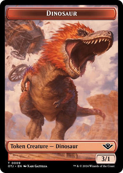 2024 Magic: The Gathering: Outlaws of Thunder Junction (OTJ) - Dinosaur Token (#9, T) (, Near Mint)