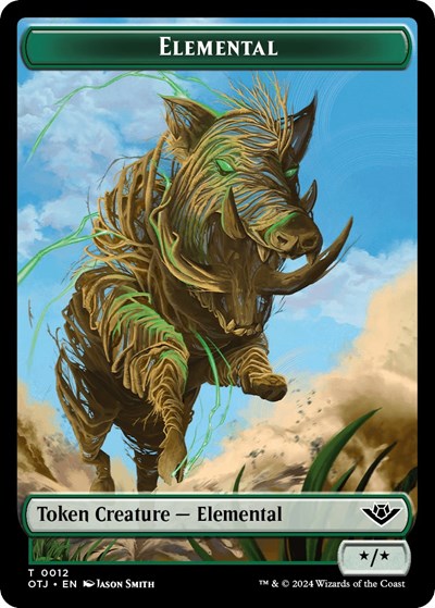 2024 Magic: The Gathering: Outlaws of Thunder Junction (OTJ) - Elemental Token (#12, T) (, Near Mint)