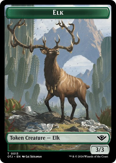 2024 Magic: The Gathering: Outlaws of Thunder Junction (OTJ) - Elk Token (#13, T) (, Near Mint)