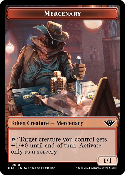 2024 Magic: The Gathering: Outlaws of Thunder Junction (OTJ) - Mercenary Token (#10, T) (, Near Mint)