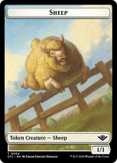 2024 Magic: The Gathering: Outlaws of Thunder Junction (OTJ) - Sheep Token (#4, T) (, Near Mint)