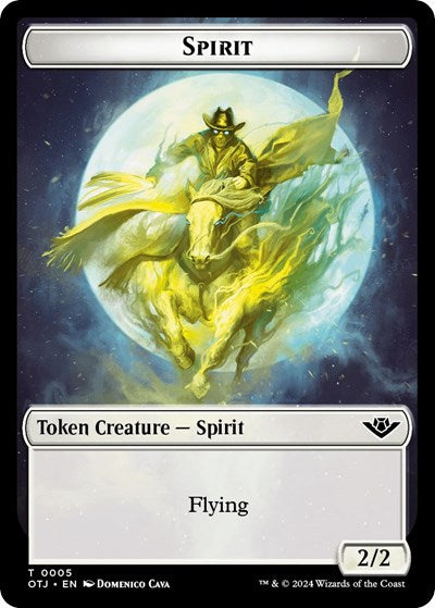 2024 Magic: The Gathering: Outlaws of Thunder Junction (OTJ) - Spirit Token (#5, T) (, Near Mint)