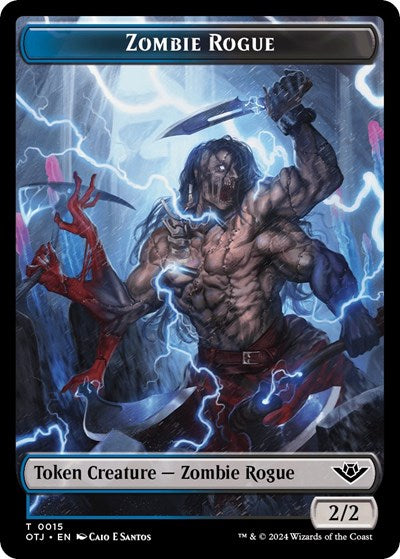 2024 Magic: The Gathering: Outlaws of Thunder Junction (OTJ) - Zombie Rogue Token (#15, T) (, Near Mint)