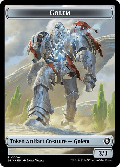 2024 Magic: The Gathering: Outlaws of Thunder Junction: The Big Score (BIG) - Golem Token (#6, T) (, Near Mint)