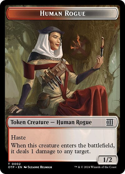 2024 Magic: The Gathering: Outlaws of Thunder Junction: Breaking News (OTP) - Human Rogue Token (#2, T) (, Near Mint)