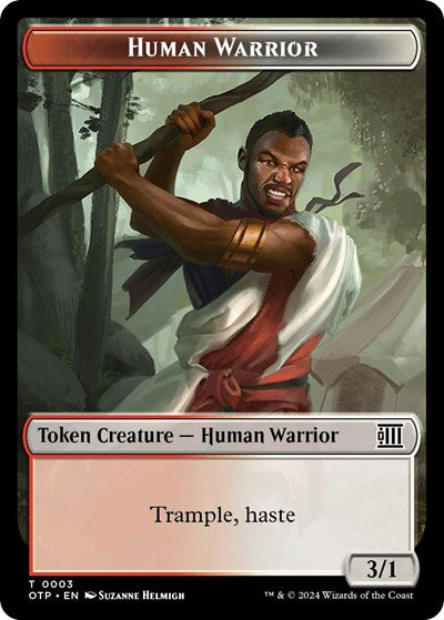 2024 Magic: The Gathering: Outlaws of Thunder Junction: Breaking News (OTP) - Human Warrior Token (#3, T) (, Near Mint)