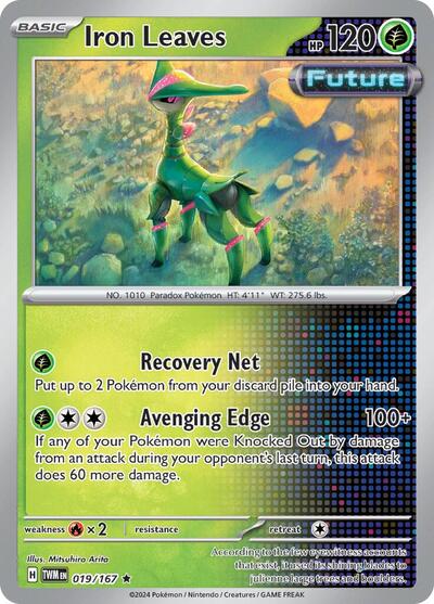 2024 Pokemon: SV06: Twilight Masquerade (TWM) - Iron Leaves (#019/167, Rare) (Reverse Holofoil, Near Mint)