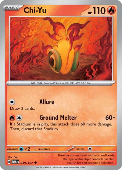 2024 Pokemon: SV06: Twilight Masquerade (TWM) - Chi Yu (#039/167, Uncommon) (, Near Mint)