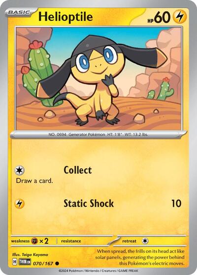2024 Pokemon: SV06: Twilight Masquerade (TWM) - Helioptile (#070/167, Common) (, Near Mint)