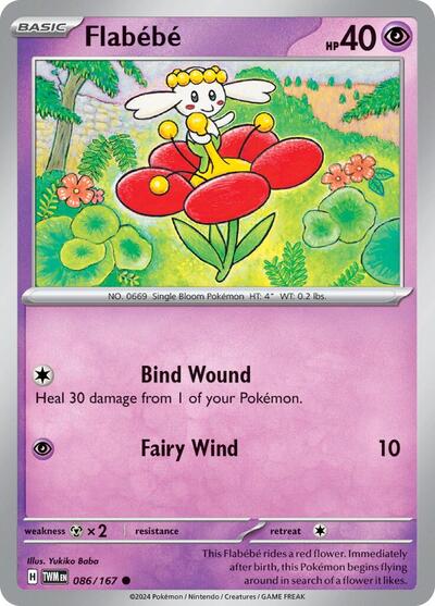 2024 Pokemon: SV06: Twilight Masquerade (TWM) - Flabebe (#086/167, Common) (, Near Mint)