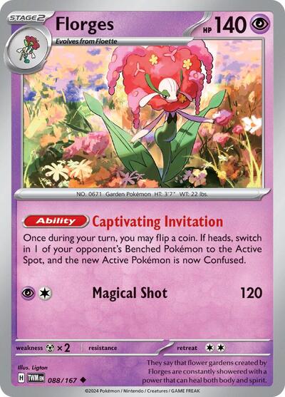 2024 Pokemon: SV06: Twilight Masquerade (TWM) - Florges (#088/167, Uncommon) (, Near Mint)