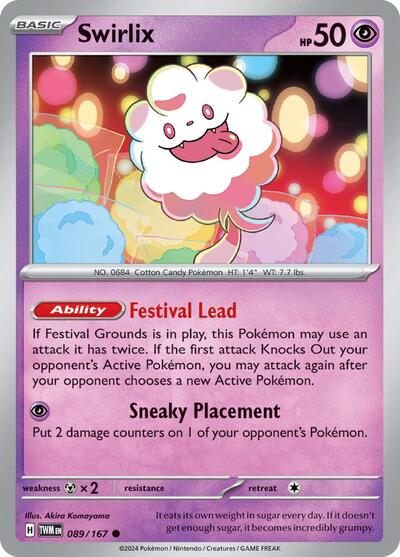 2024 Pokemon: SV06: Twilight Masquerade (TWM) - Swirlix (#089/167, Common) (, Near Mint)