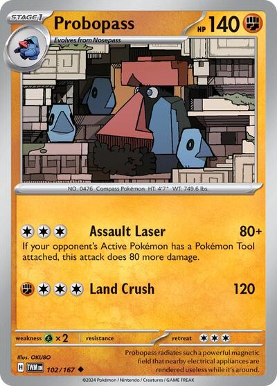 2024 Pokemon: SV06: Twilight Masquerade (TWM) - Probopass 102 167 (#102/167, Uncommon) (, Near Mint)
