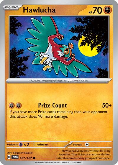 2024 Pokemon: SV06: Twilight Masquerade (TWM) - Hawlucha (#107/167, Common) (, Near Mint)