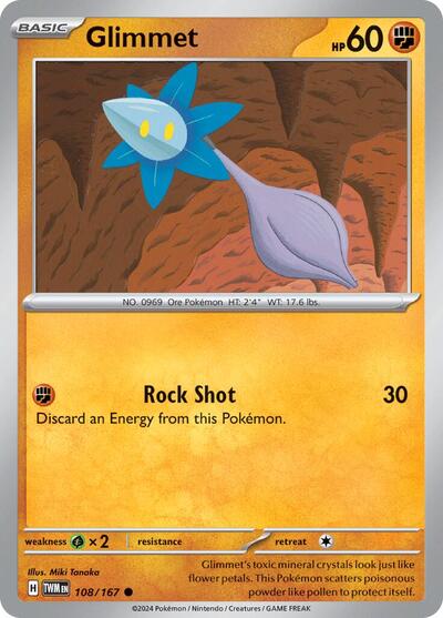 2024 Pokemon: SV06: Twilight Masquerade (TWM) - Glimmet (#108/167, Common) (, Near Mint)