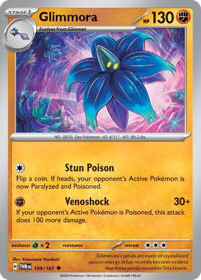 2024 Pokemon: SV06: Twilight Masquerade (TWM) - Glimmora (#109/167, Uncommon) (, Near Mint)