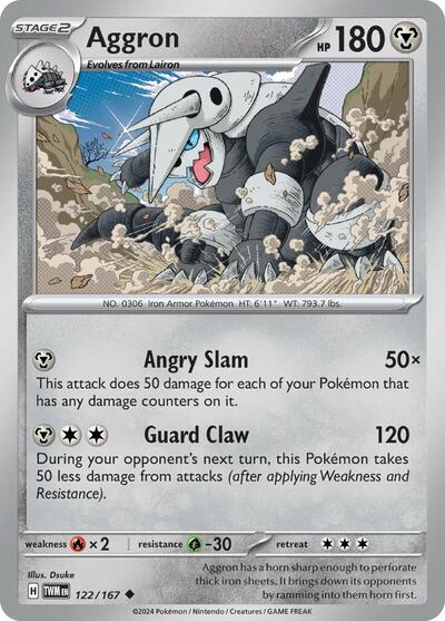 2024 Pokemon: SV06: Twilight Masquerade (TWM) - Aggron (#122/167, Uncommon) (, Near Mint)