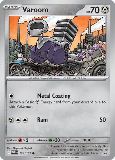 2024 Pokemon: SV06: Twilight Masquerade (TWM) - Varoom (#124/167, Common) (, Near Mint)