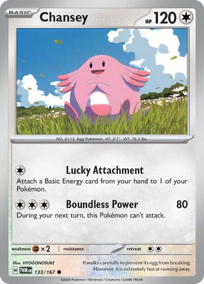2024 Pokemon: SV06: Twilight Masquerade (TWM) - Chansey 133 167 (#133/167, Common) (, Near Mint)