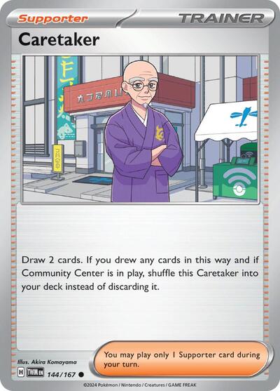 2024 Pokemon: SV06: Twilight Masquerade (TWM) - Caretaker 144 167 (#144/167, Common) (, Near Mint)