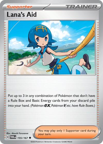 2024 Pokemon: SV06: Twilight Masquerade (TWM) - Lanas Aid 155 167 (#155/167, Uncommon) (, Near Mint)