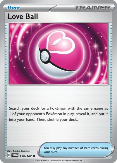 2024 Pokemon: SV06: Twilight Masquerade (TWM) - Love Ball (#156/167, Uncommon) (, Near Mint)