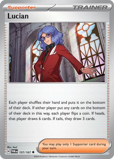 2024 Pokemon: SV06: Twilight Masquerade (TWM) - Lucian 157 167 (#157/167, Uncommon) (, Near Mint)