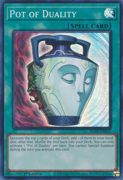 2024 YuGiOh: 25th Anniversary Rarity Collection II (RA02) - Pot of Duality (#RA02-EN057, Super Rare) (1st Edition, Near Mint)