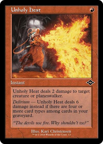 2021 Magic: The Gathering: Modern Horizons 2 (MH2) - Unholy Heat Retro Frame (#13, Common) (Foil, Near Mint)