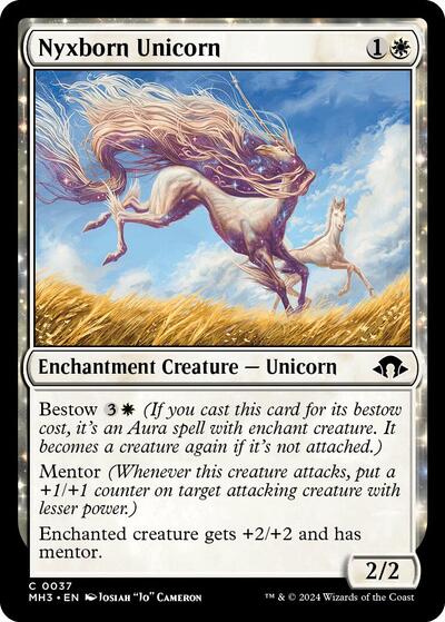 2024 Magic: The Gathering: Modern Horizons 3 (MH3) - Nyxborn Unicorn (#37, Common) (, Near Mint)