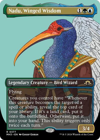 2024 Magic: The Gathering: Modern Horizons 3 (MH3) - Nadu Winged Wisdom Borderless (#377, Rare) (, Near Mint)