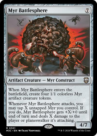 2024 Magic: The Gathering: Commander: Modern Horizons 3 (M3C) - Myr Battlesphere (#301, Rare) (, Near Mint)
