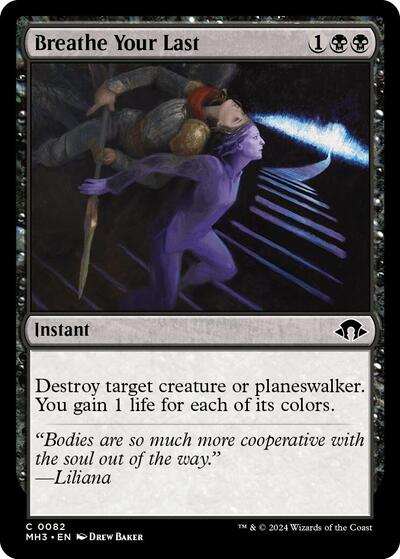2024 Magic: The Gathering: Modern Horizons 3 (MH3) - Breathe Your Last (#82, Common) (, Near Mint)