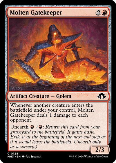 2024 Magic: The Gathering: Modern Horizons 3 (MH3) - Molten Gatekeeper (#128, Common) (, Near Mint)