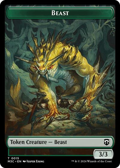 2024 Magic: The Gathering: Commander: Modern Horizons 3 (M3C) - Beast 0015 Insect 0025 Double Sided Token (#15 // 25, T) (, Near Mint)