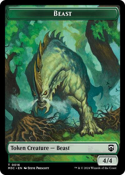 2024 Magic: The Gathering: Commander: Modern Horizons 3 (M3C) - Beast 0016 Copy Double Sided Token (#16 // 1, T) (, Near Mint)