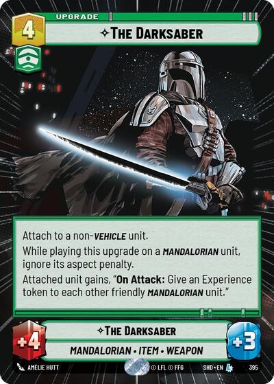 2024 Star Wars: Unlimited: Shadows of the Galaxy (SHD) - The Darksaber Hyperspace (#395, Legendary) (, Near Mint)
