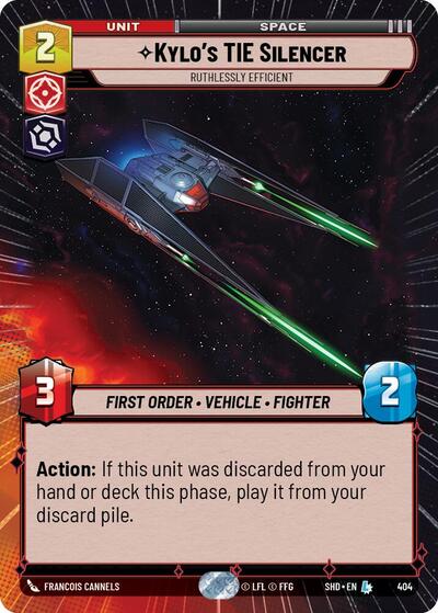 2024 Star Wars: Unlimited: Shadows of the Galaxy (SHD) - Kylos TIE Silencer Ruthlessly Efficient Hyperspace (#404, Legendary) (, Near Mint)