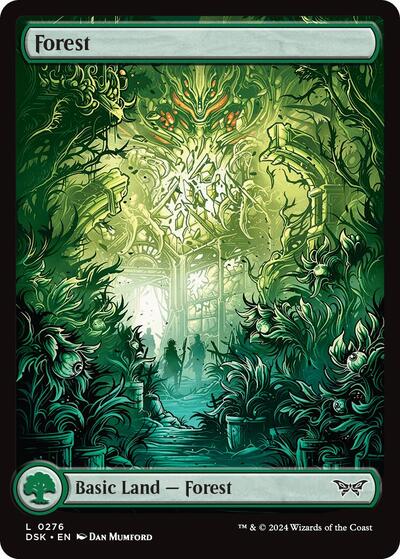 2024 Magic: The Gathering: Duskmourn: House of Horror (DSK) - Forest 0276 Full Art (#276, Land) (, Near Mint)