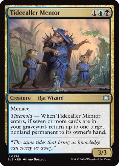 2024 Magic: The Gathering: Bloomburrow (BLB) Japanese - Tidecaller Mentor (#236, Uncommon) (, Near Mint)