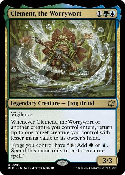 2024 Magic: The Gathering: Bloomburrow (BLB) Japanese - Clement the Worrywort (#209, Rare) (, Near Mint)