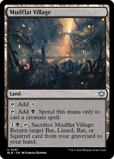 2024 Magic: The Gathering: Bloomburrow (BLB) Japanese - Mudflat Village (#257, Uncommon) (, Near Mint)