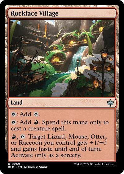 2024 Magic: The Gathering: Bloomburrow (BLB) Japanese - Rockface Village (#259, Uncommon) (, Near Mint)