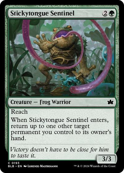 2024 Magic: The Gathering: Bloomburrow (BLB) Japanese - Stickytongue Sentinel (#193, Common) (, Near Mint)