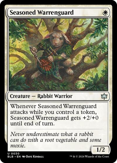 2024 Magic: The Gathering: Bloomburrow (BLB) Japanese - Seasoned Warrenguard (#30, Uncommon) (Foil, Near Mint)