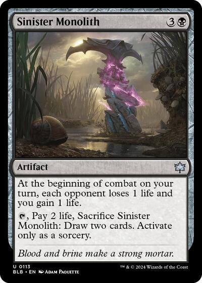 2024 Magic: The Gathering: Bloomburrow (BLB) Japanese - Sinister Monolith (#113, Uncommon) (, Near Mint)