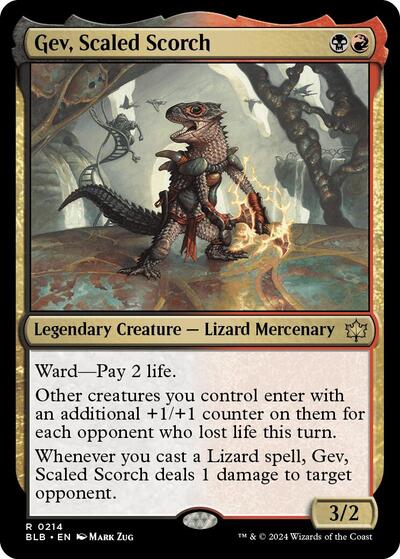2024 Magic: The Gathering: Bloomburrow (BLB) - Gev Scaled Scorch (#214, Rare) (, Near Mint)