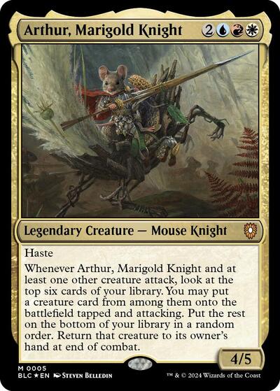 2024 Magic: The Gathering: Commander: Bloomburrow (BLC) - Arthur Marigold Knight (#5, Mythic Rare) (Foil, Near Mint)