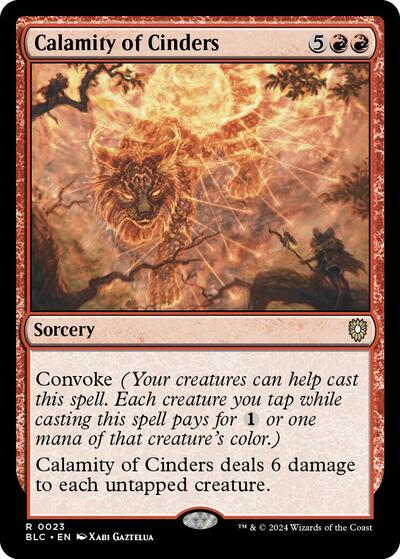 2024 Magic: The Gathering: Commander: Bloomburrow (BLC) - Calamity of Cinders (#23, Rare) (, Near Mint)